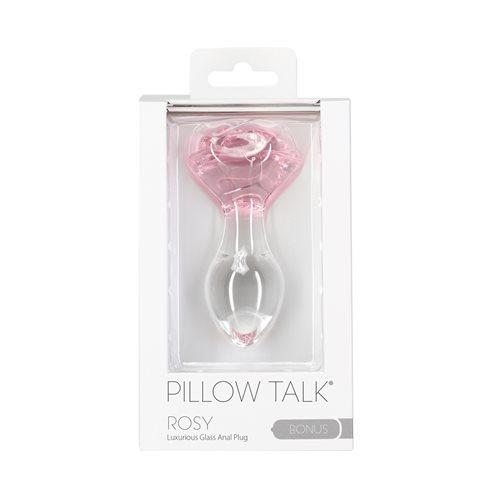 Pillow Talk Rosy Flower Glass Anal Plug Pink - Click Image to Close