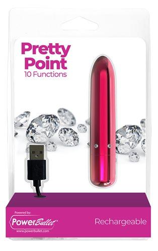 Power Bullet Pretty Point 4in 10 Function Bullet Pink - Click Image to Close