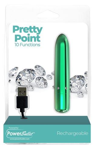 Power Bullet Pretty Point 4in 10 Function Bullet Teal - Click Image to Close