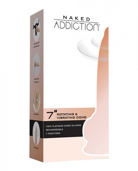 Naked Addiction 7in Rotating & Vibrating Dong - Click Image to Close