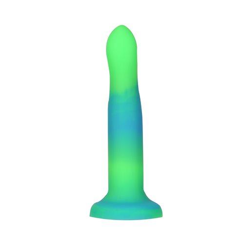 Rave Addiction 8in Glow In The Dark Dildo Blue/green - Click Image to Close