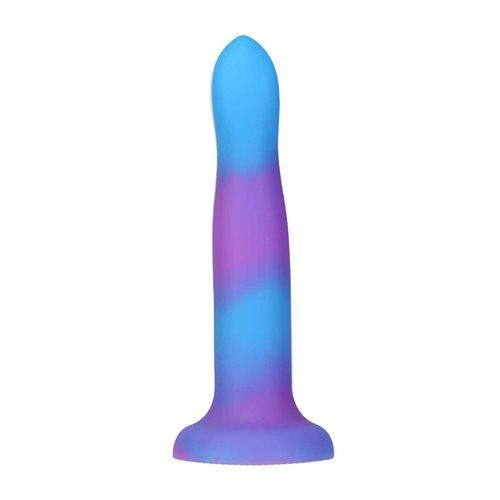 Rave Addiction 8in Glow In The Dark Dildo Blue/purple - Click Image to Close