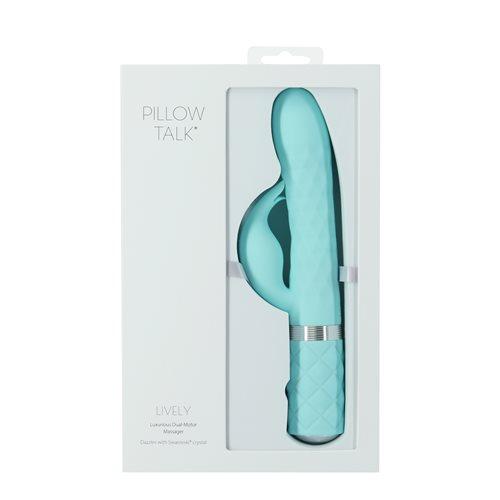 Pillow Talk Lively Dual Motor Massager Teal - Click Image to Close