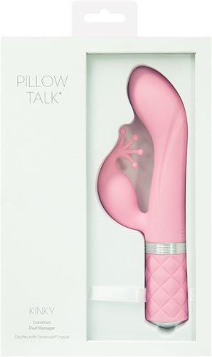 Pillow Talk Kinky Clitoral W/ Swarovski Crystal Pink - Click Image to Close