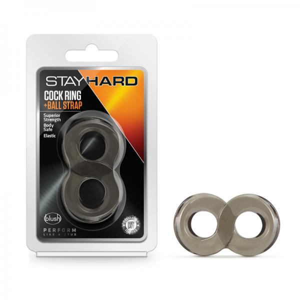 Stay Hard Cock Ring & Ball Strap Black - Click Image to Close