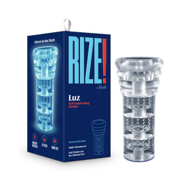 Rize Luz Glow In The Dark Self Lubricating Stroker Clear - Click Image to Close