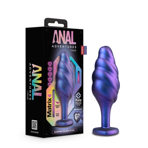 Anal Adventures Matrix Bumped Bling Plug Sapphire - Click Image to Close