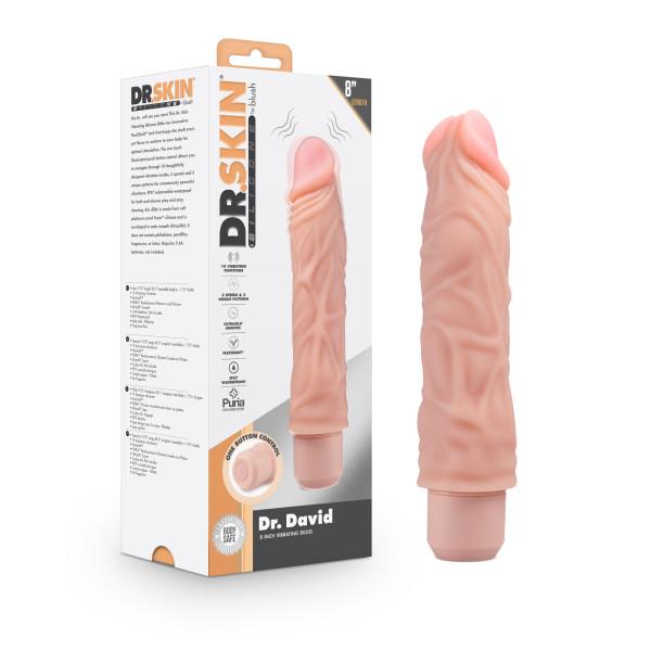 Dr. Skin Silicone Dr. David 8 In Vibrating Dildo Beige