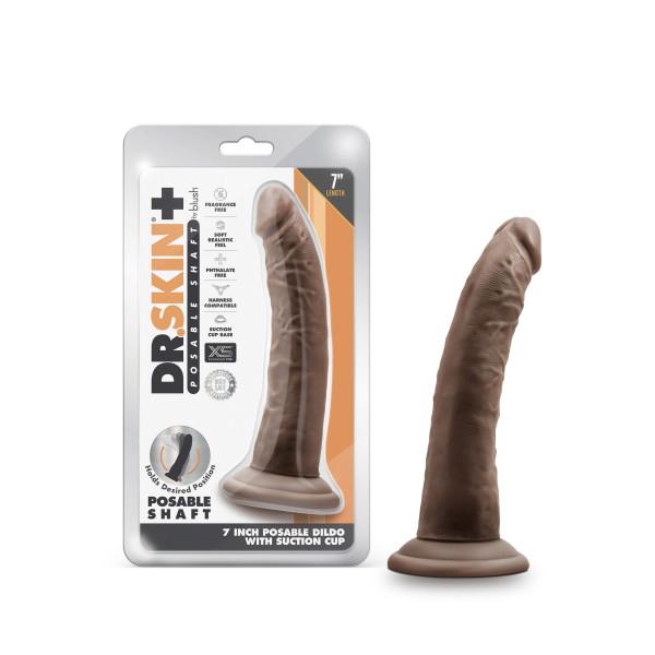 Dr. Skin Plus 7in Poseable Dildo Chocolate