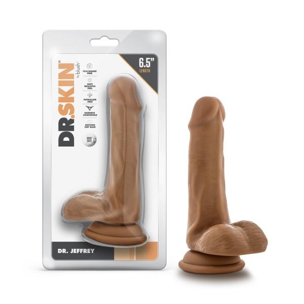 Dr. Skin Dr. Jeffrey 6.5in Dildo W/ Balls Tan - Click Image to Close