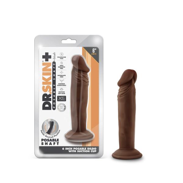 Dr. Skin Plus 6in Poseable Dildo Chocolate