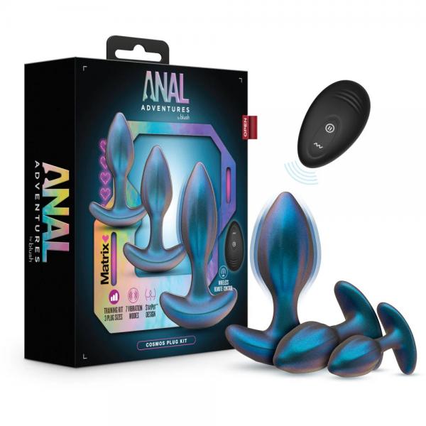 Anal Adventures Matrix Cosmos Plug Kit Lunar Blue