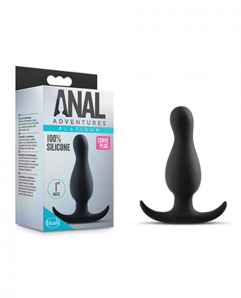 Anal Adventures Platinum Curve Plug Black - Click Image to Close