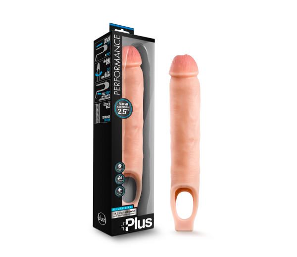 Performance Plus 11.5in Silicone Cock Sheath Penis Extender Vanilla