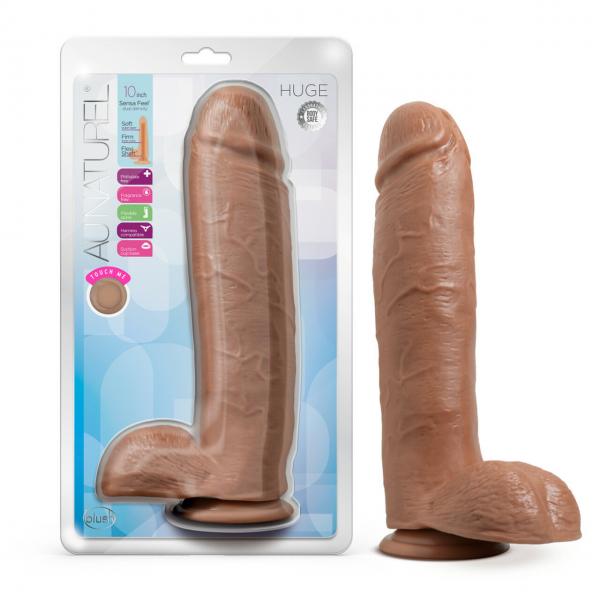 Au Naturel Huge 10in Dildo Mocha - Click Image to Close