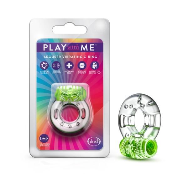 Play With Me Arouser Vibrating C-ring Green