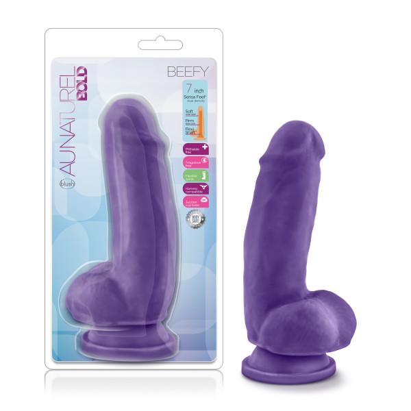 Au Naturel Bold Beefy 7 In Dildo Purple - Click Image to Close