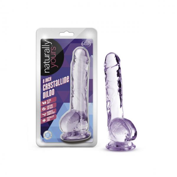 Naturally Yours 8in Amethyst Crystalline Dildo - Click Image to Close