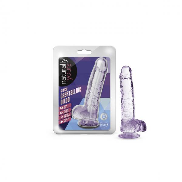 Naturally Yours 6in Amethyst Crystalline Dildo - Click Image to Close