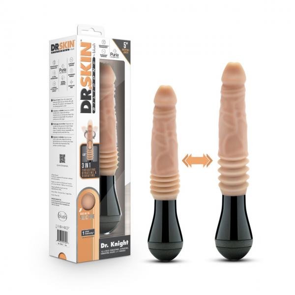 Dr. Skin Dr. Knight Thrusting Gyrating Vibrating Dildo Beige