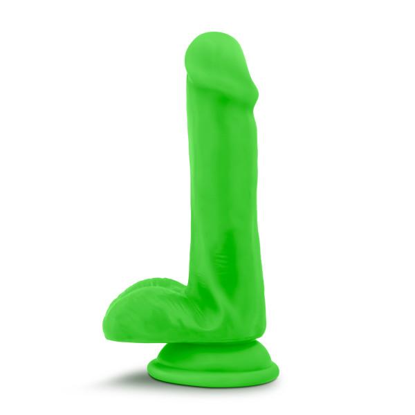 Neo 6 inches Dual Density Cock with Balls Neon Green - Click Image to Close