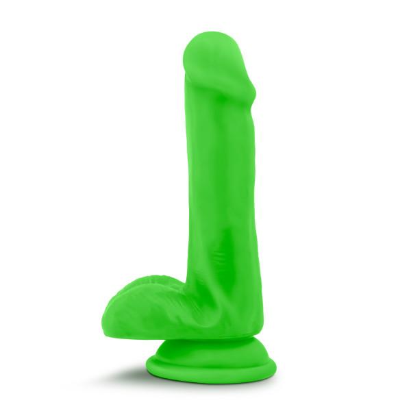 Neo Elite 6 inches Silicone Dual Density Cock, Balls Green - Click Image to Close