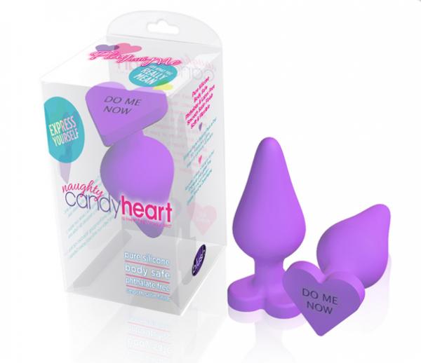 Naughty Candy Heart Do Me Now Purple Plug