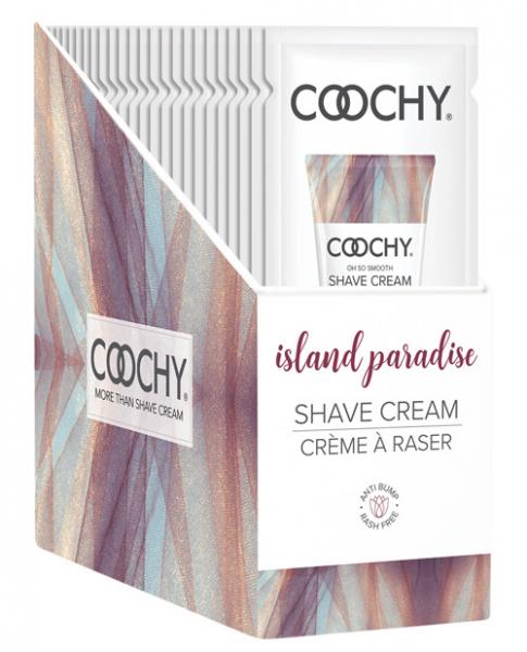 Coochy Shave Cream Island Paradise Foil 15ml 24pc Display - Click Image to Close