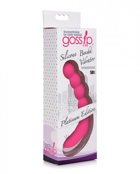 Gossip Silicone Beaded G-spot Rechargeable Vibrator Magenta - Click Image to Close