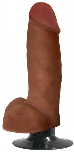 Jock Bareskin 7in Vibrating Latte Dildo W/ Balls