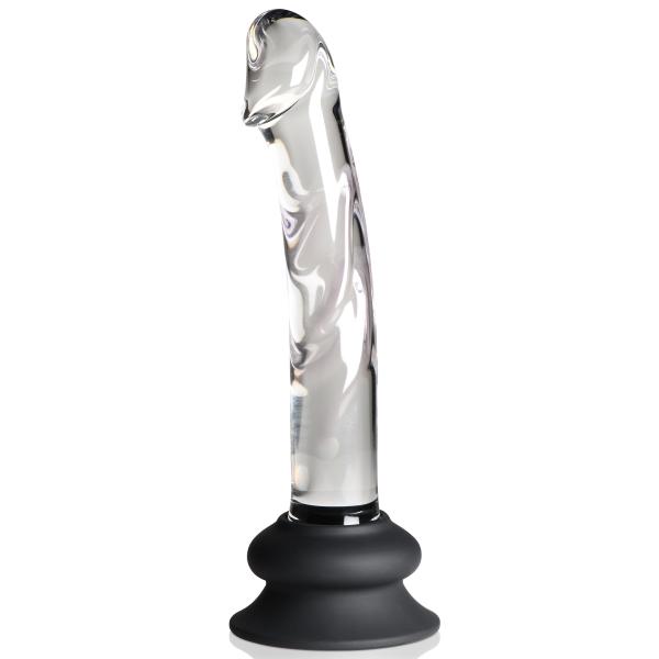 Pleasure Crystals 7 In Glass Dildo W/ Silicone Base