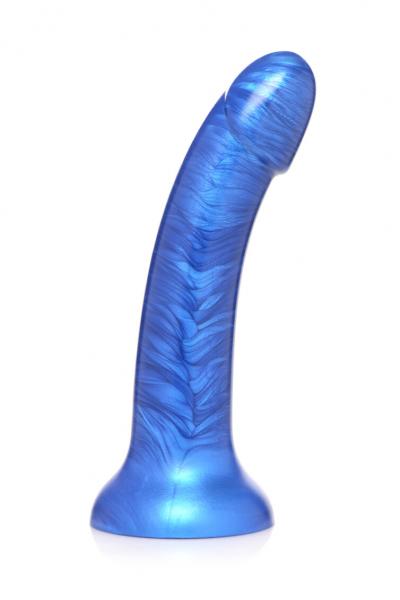 Simply Sweet 7 In Metallic Silicone Dildo Blue - Click Image to Close