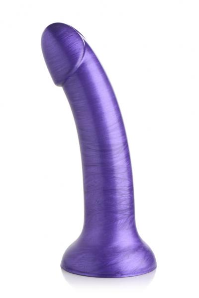 Simply Sweet 7 In Metallic Silicone Dildo Purple - Click Image to Close