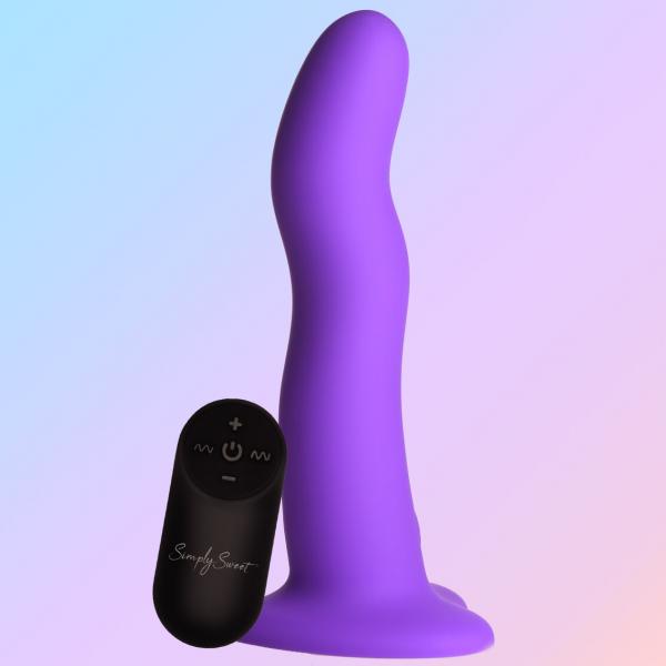 Simply Sweet Vibrating Wavy Silicone Dildo W/ Remote - Click Image to Close