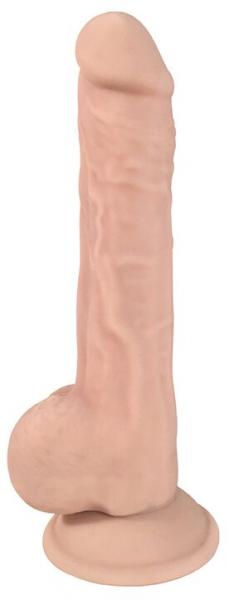 Fleshstixxx Silicone 9 inches Dildo with Balls Beige - Click Image to Close