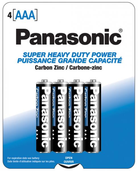 Panasonic Super Heavy Duty Battery AAA 4 Pack - Click Image to Close