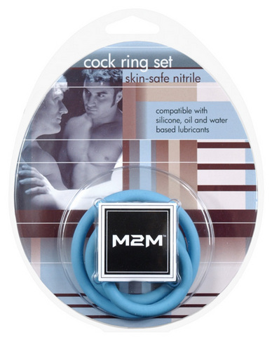 M2m cock ring set - pack of 3 blue