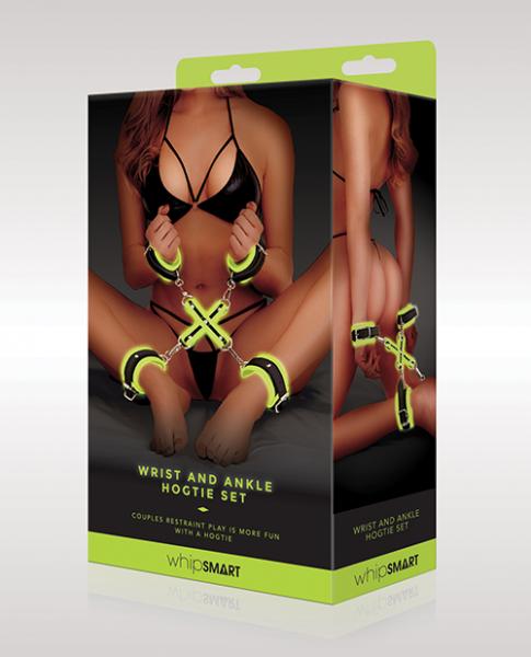 Whip Smart Glow In The Dark Wrist & Ankle Hogtie Set - Click Image to Close