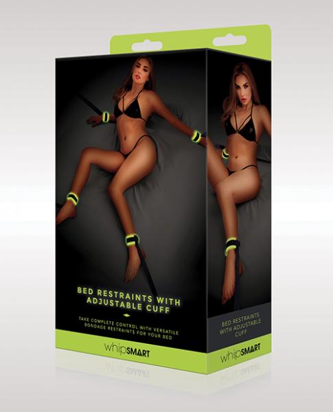 Whip Smart Glow In The Dark Bed Restraints W/adjustable Cuffs