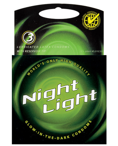 Night light glow in the dark condom - 3 pack