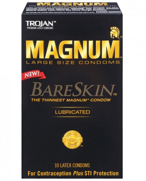 Trojan Magnum Bareskin Condoms 10 Count Box - Click Image to Close