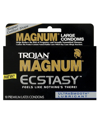 Trojan magnum ecstasy condoms - box of 10 - Click Image to Close