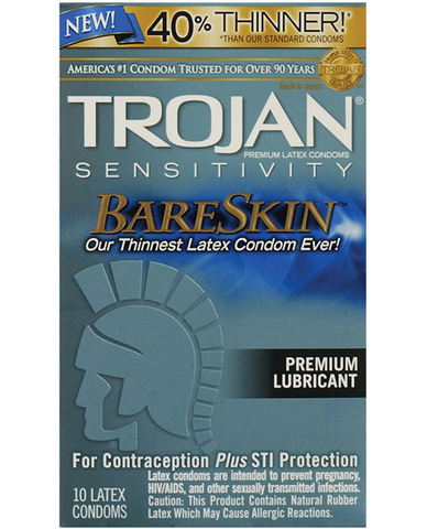 Trojan bare skin condoms - box of 10