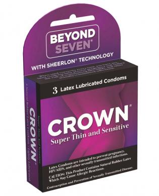 Crown lubricated condoms - box of 3