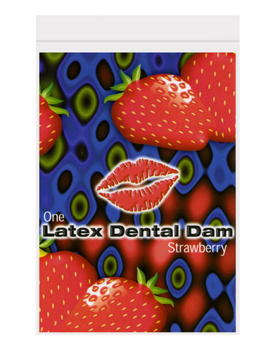 Latex dental dam, strawberry