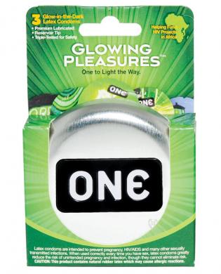 One glowing pleasures condoms - box of 3 - Click Image to Close