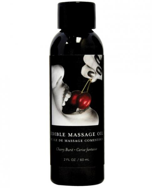 Earthly Body Edible Massage Oil Cherry 2oz - Click Image to Close