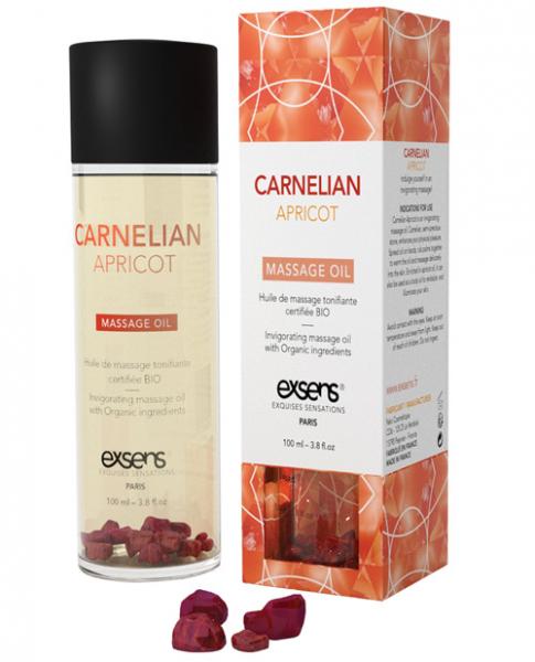 Exsens Of Paris Organic Massage Oil Carnelian Apricot with Stones - Click Image to Close