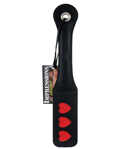 12in leather heart impression paddle