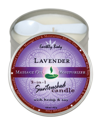 Suntouched hemp candle lavender 6oz round tin